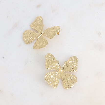 Boucles puces - grand papillon texturé