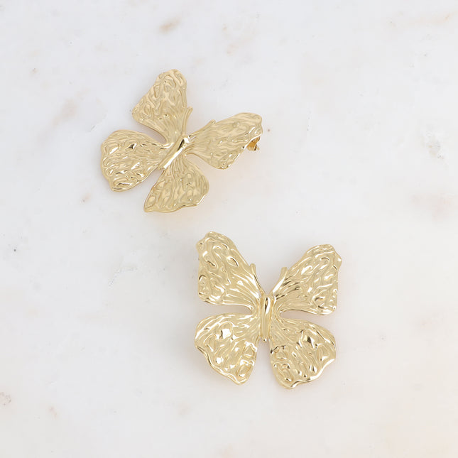 Boucles puces - grand papillon texturé