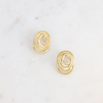Boucles puces Constania - pièce style tourbillon ovale