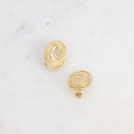 Boucles puces Constania - pièce style tourbillon ovale