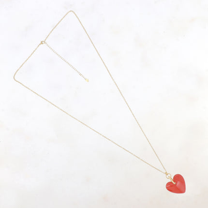 Sautoir Valencia - pendentif coeur en émail