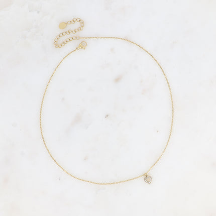 Collier - mini pendentif coeur serti d'oxydes de zirconium
