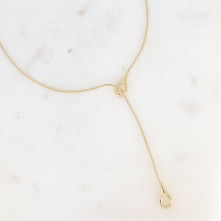 Collier en Y - maille serpent et maillons ovales