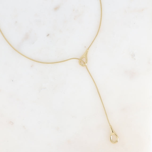 Collier en Y - maille serpent et maillons ovales