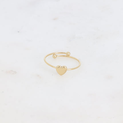 Alda ring - thin band and smooth heart