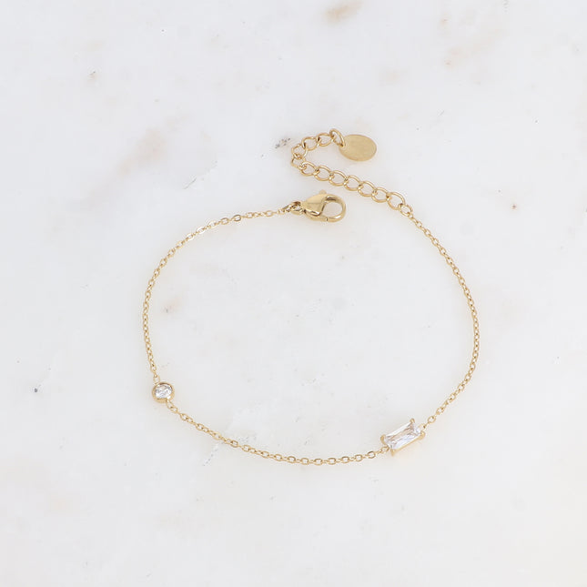 Bracelet - round and rectangular crystals