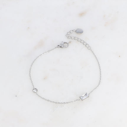 Bracelet - round and rectangular crystals