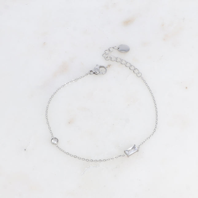 Bracelet - round and rectangular crystals