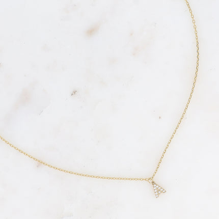 Collier - initial abc avec oxydes de zirconium