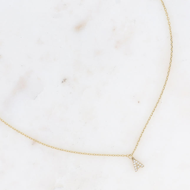 Collier - initial abc avec oxydes de zirconium
