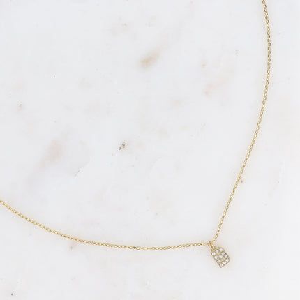 Collier - initial abc avec oxydes de zirconium