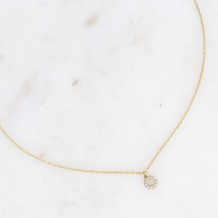 Collier - initial abc avec oxydes de zirconium