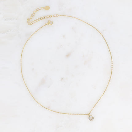 Collier - initial abc avec oxydes de zirconium