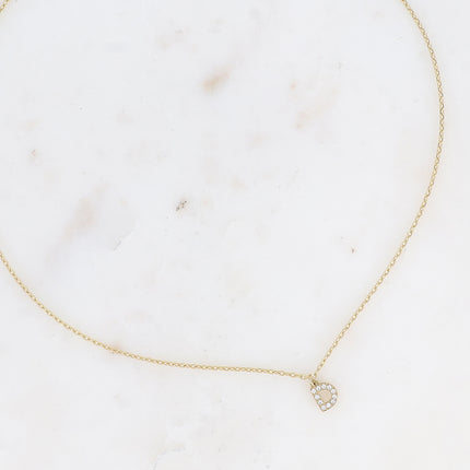 Collier - initial abc avec oxydes de zirconium