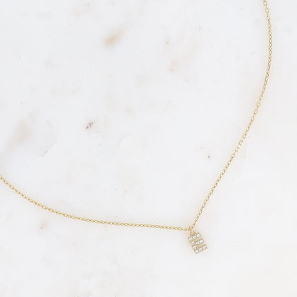 Collier - initial abc avec oxydes de zirconium