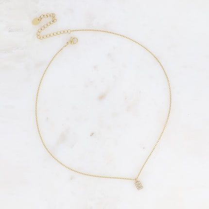 Collier - initial abc avec oxydes de zirconium