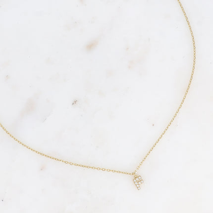 Collier - initial abc avec oxydes de zirconium
