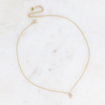 Collier - initial abc avec oxydes de zirconium
