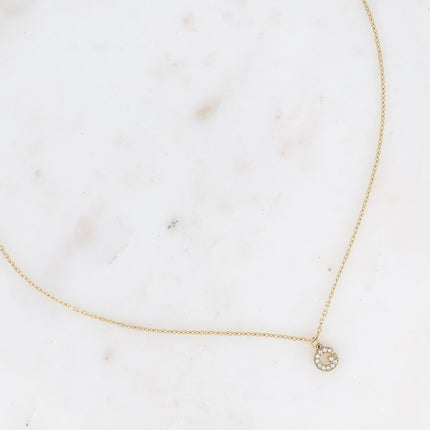 Collier - initial abc avec oxydes de zirconium