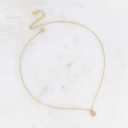 Collier - initial abc avec oxydes de zirconium