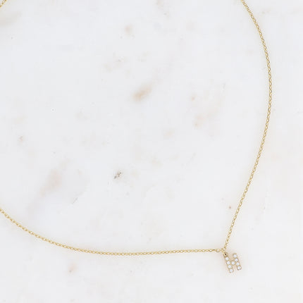 Collier - initial abc avec oxydes de zirconium