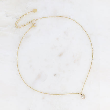 Collier - initial abc avec oxydes de zirconium