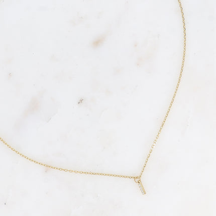 Collier - initial abc avec oxydes de zirconium