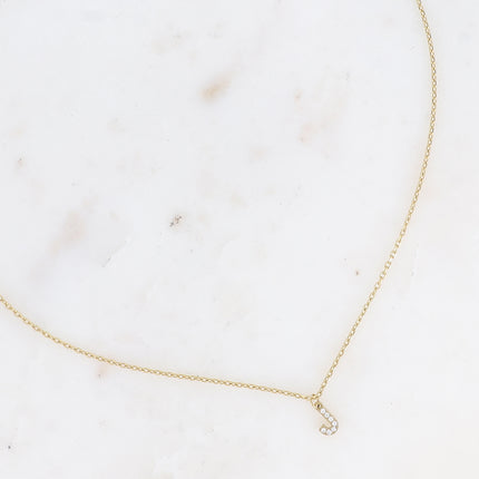 Collier - initial abc avec oxydes de zirconium