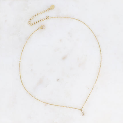 Collier - initial abc avec oxydes de zirconium