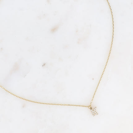 Collier - initial abc avec oxydes de zirconium