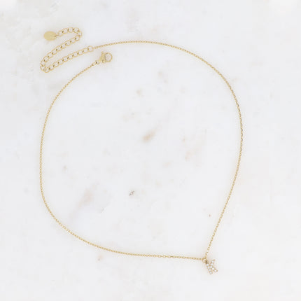 Collier - initial abc avec oxydes de zirconium