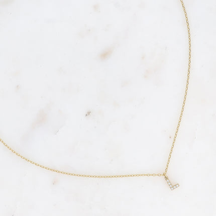 Collier - initial abc avec oxydes de zirconium
