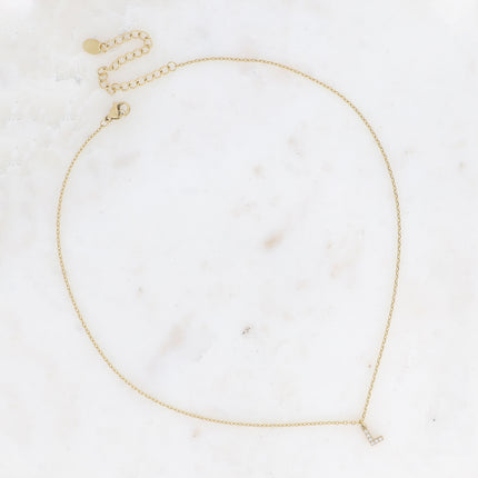 Collier - initial abc avec oxydes de zirconium