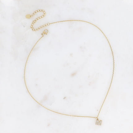 Collier - initial abc avec oxydes de zirconium