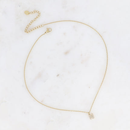 Collier - initial abc avec oxydes de zirconium