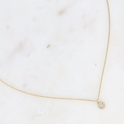 Collier - initial abc avec oxydes de zirconium