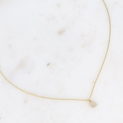 Collier - initial abc avec oxydes de zirconium