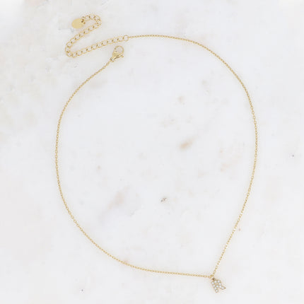 Collier - initial abc avec oxydes de zirconium