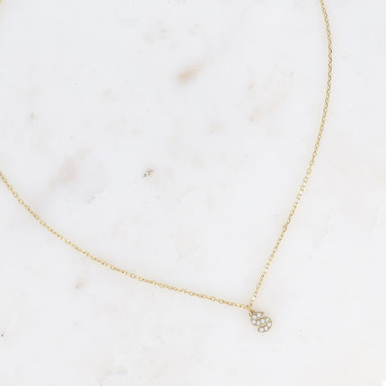 Collier - initial abc avec oxydes de zirconium