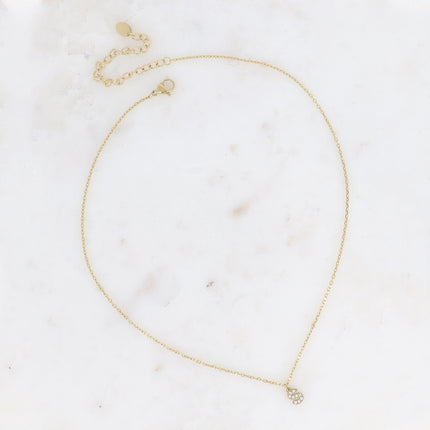 Collier - initial abc avec oxydes de zirconium
