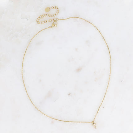 Collier - initial abc avec oxydes de zirconium