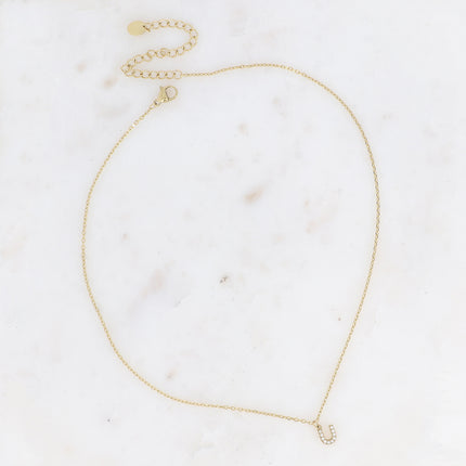 Collier - initial abc avec oxydes de zirconium