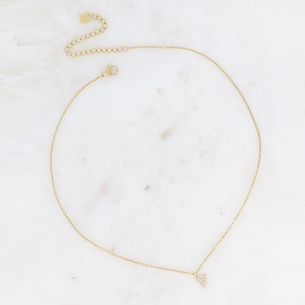 Collier - initial abc avec oxydes de zirconium