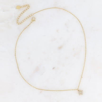 Collier - initial abc avec oxydes de zirconium