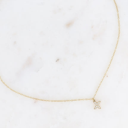 Collier - initial abc avec oxydes de zirconium