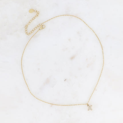 Collier - initial abc avec oxydes de zirconium