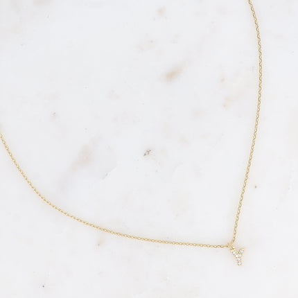 Collier - initial abc avec oxydes de zirconium