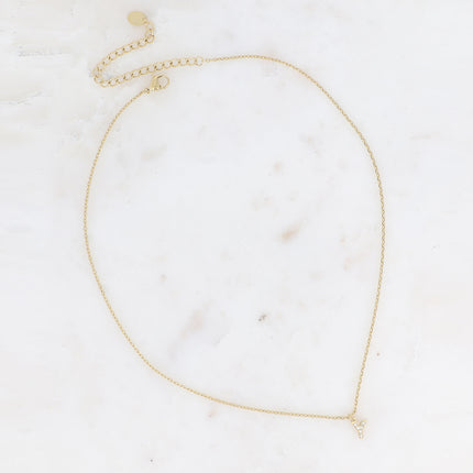 Collier - initial abc avec oxydes de zirconium