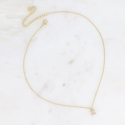 Collier - initial abc avec oxydes de zirconium