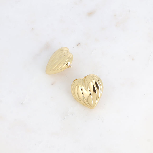 Boucles puces - gros coeur strié